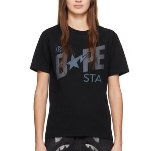 Bape Black and Gray Graphic Tee